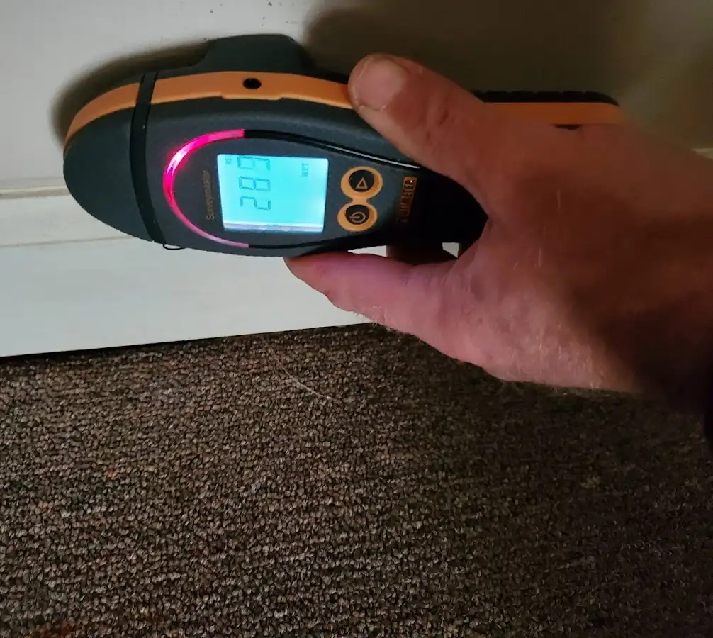 Moisture detection at baseboard during Burst Pipe Cleanup in Scottsboro